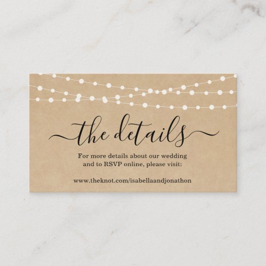 の素朴詳細結婚Webサイトのエンクロージャカード エンクロージャーカード (正面)