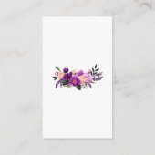 の紫の結婚フローラフォトレジストリ挿入カード エンクロージャーカード (裏面)