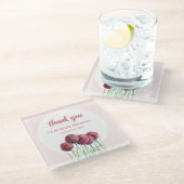 の紫結婚のピンクのアリウム花水色 ガラスコースター (アングル)