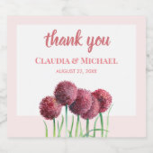 の紫結婚のピンクのアリウム花水色 スパークリングワインラベル (シングルラベル)