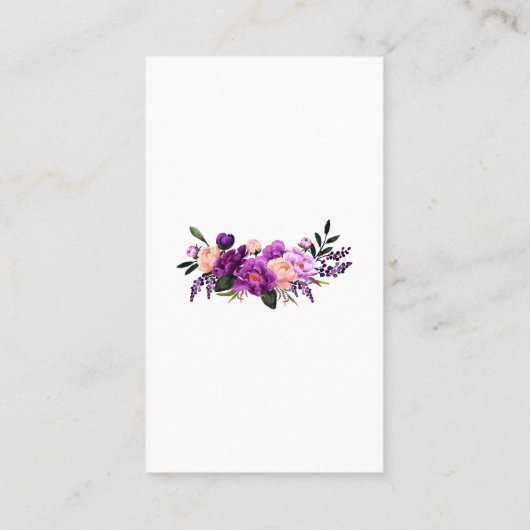 の紫結婚のフローラ写真レジストリ挿入カードG エンクロージャーカード (裏面)