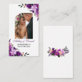 の紫結婚のフローラ写真レジストリ挿入カードG エンクロージャーカード (正面/裏面)