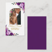 の紫結婚のフローラ写真レジストリ挿入カードP エンクロージャーカード (正面/裏面)