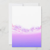 の紫結婚の海ブルーウェーブ海グラデーション 招待状 (裏面)