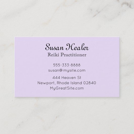 *~*の紫色のティール(緑がかった色)のラベンダーの星の治療師の曼荼羅 名刺 (裏面)