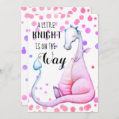 *~*の紫色のドラゴンのベビーシャワーの招待状 招待状 (正面/裏面)