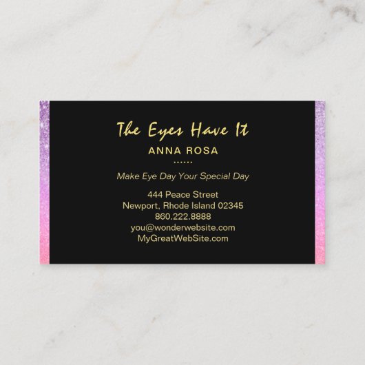 *~*の紫色のピンクはガーリーな延長額を打ちます 名刺 (裏面)