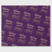 |の紫色を模造させます精神に明るい金ゴールドの原稿に ラッピングペーパー (フラット)