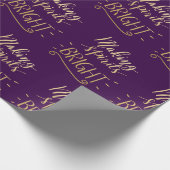 |の紫色を模造させます精神に明るい金ゴールドの原稿に ラッピングペーパー (角)