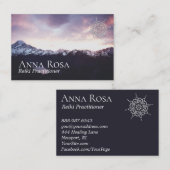 *~*の紫金山のラベンダーのピンクの空の曼荼羅 名刺 (正面/裏面)