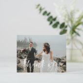 の結婚ありがとうはがきはき手モダンに手紙 ポストカード (スタンド正面)