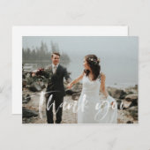 の結婚ありがとうはがきはき手モダンに手紙 ポストカード (正面/裏面)