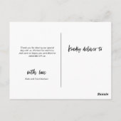 の結婚ありがとうはがきはき手モダンに手紙 ポストカード (裏面)