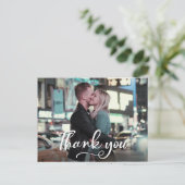 の結婚ありがとうはがきはき手モダンに手紙 ポストカード (スタンド正面)