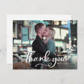 の結婚ありがとうはがきはき手モダンに手紙 ポストカード (正面/裏面)