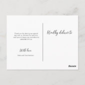 の結婚ありがとうはがきはき手モダンに手紙 ポストカード (裏面)