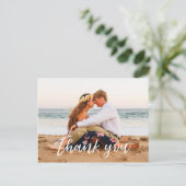 の結婚ありがとうはがきはき手モダンに手紙 ポストカード (スタンド正面)