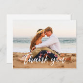 の結婚ありがとうはがきはき手モダンに手紙 ポストカード (正面/裏面)