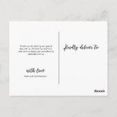 の結婚ありがとうはがきはき手モダンに手紙 ポストカード (裏面)