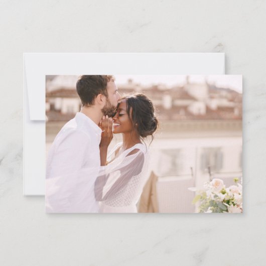 の結婚ありがとう写真ミニマルエレガントリスト サンキューカード (裏面)