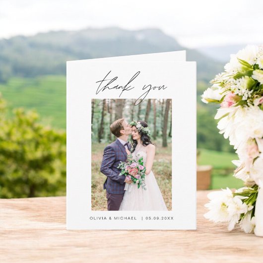 の結婚ありがとう写真ミニマル サンキューカード