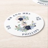 の結婚いかりフローラMR航海の・MRS ラウンドペーパーコースター (アングル)