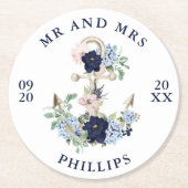 の結婚いかりフローラMR航海の・MRS ラウンドペーパーコースター (正面)