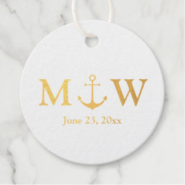 の結婚いかりモノグラ航海のム金ゴールドまたは銀 フェイバータグ