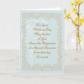 の結婚おめでとうカード金ゴールドレースフェイク カード (黄色い花)