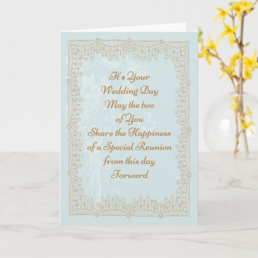 の結婚おめでとうカード金ゴールドレースフェイク カード (黄色い花)