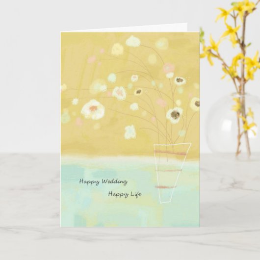の結婚おめでとうカード カード (黄色い花)