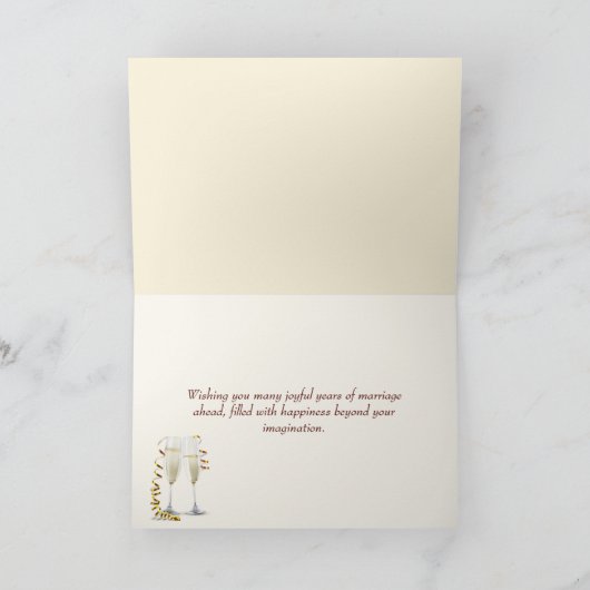 の結婚おめでとうハートと無限大の記号 カード (内部)