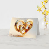の結婚おめでとうハートと無限大の記号 カード (黄色い花)