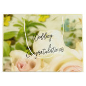 の結婚おめでとうパーソナライズされた ラージペーパーバッグ (正面)