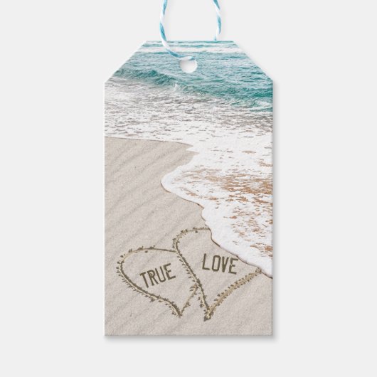 の結婚おめでとうビーチハート ギフトタグ (正面)