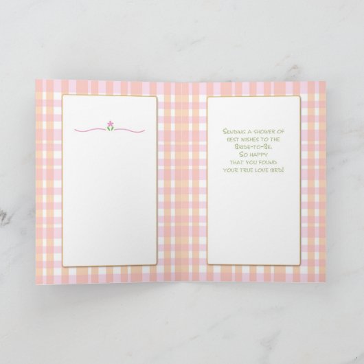 の結婚おめでとうブライダルシャワーラブバード カード (内部)