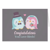 の結婚おめでとうペンギン新郎新婦 (正面横)