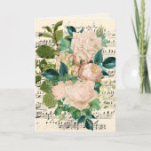 の結婚おめでとう名前の追加バラEphemera カード (正面)