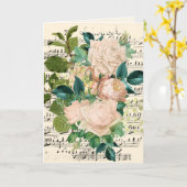 の結婚おめでとう名前の追加バラEphemera カード (黄色い花)