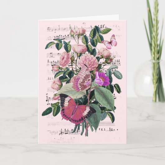 の結婚おめでとう名前の追加バラEphemera カード (正面)