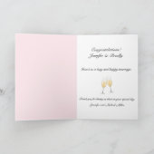 の結婚おめでとう名前の追加バラEphemera カード (内部)