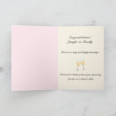 の結婚おめでとう名前の追加バラEphemera カード (内部)