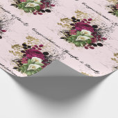 の結婚おめでとう名前の追加バラEphemera ラッピングペーパー (角)