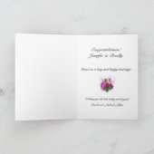 の結婚おめでとう名前の追加薄紫Ephemera カード (内部)