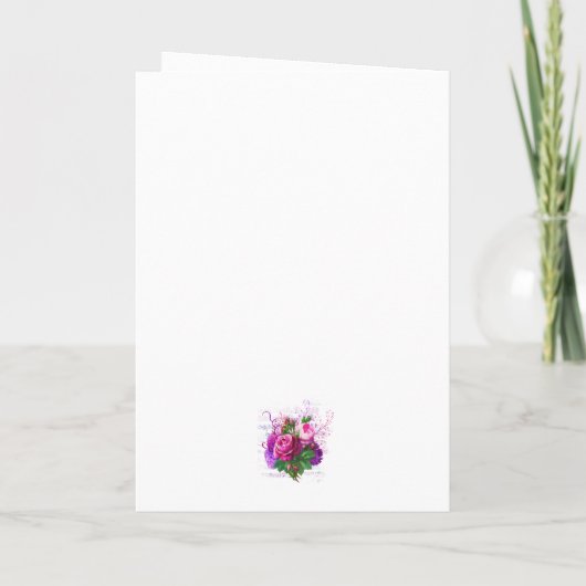 の結婚おめでとう名前の追加薄紫Ephemera カード (裏面)