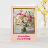 の結婚おめでとう カード (黄色い花)