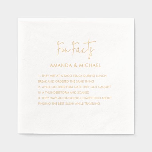 の結婚おもしろい事実トリビモダンア 箔ナプキン (正面)