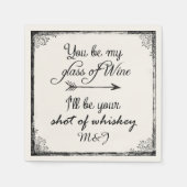 の結婚おもしろい引用文またはイニシャル スタンダードカクテルナプキン (正面)