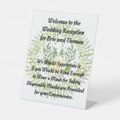 の結婚お客様にマスクの衣服を求めるサイン 台座サイン (正面)