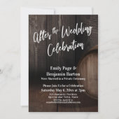 の結婚お祝いの素朴木樽の後 招待状 (正面)